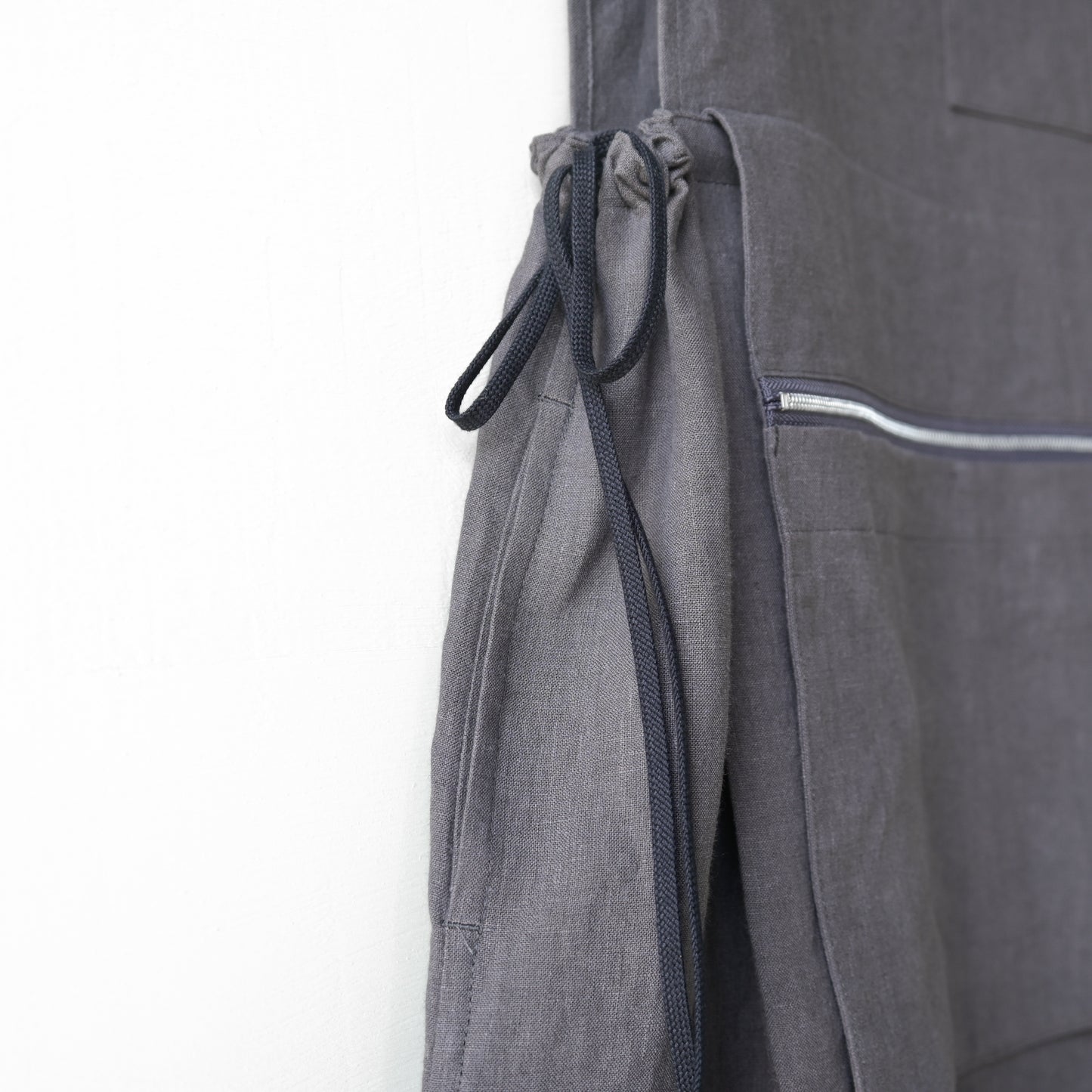 "work" linen dress apron <color: Charcoal>