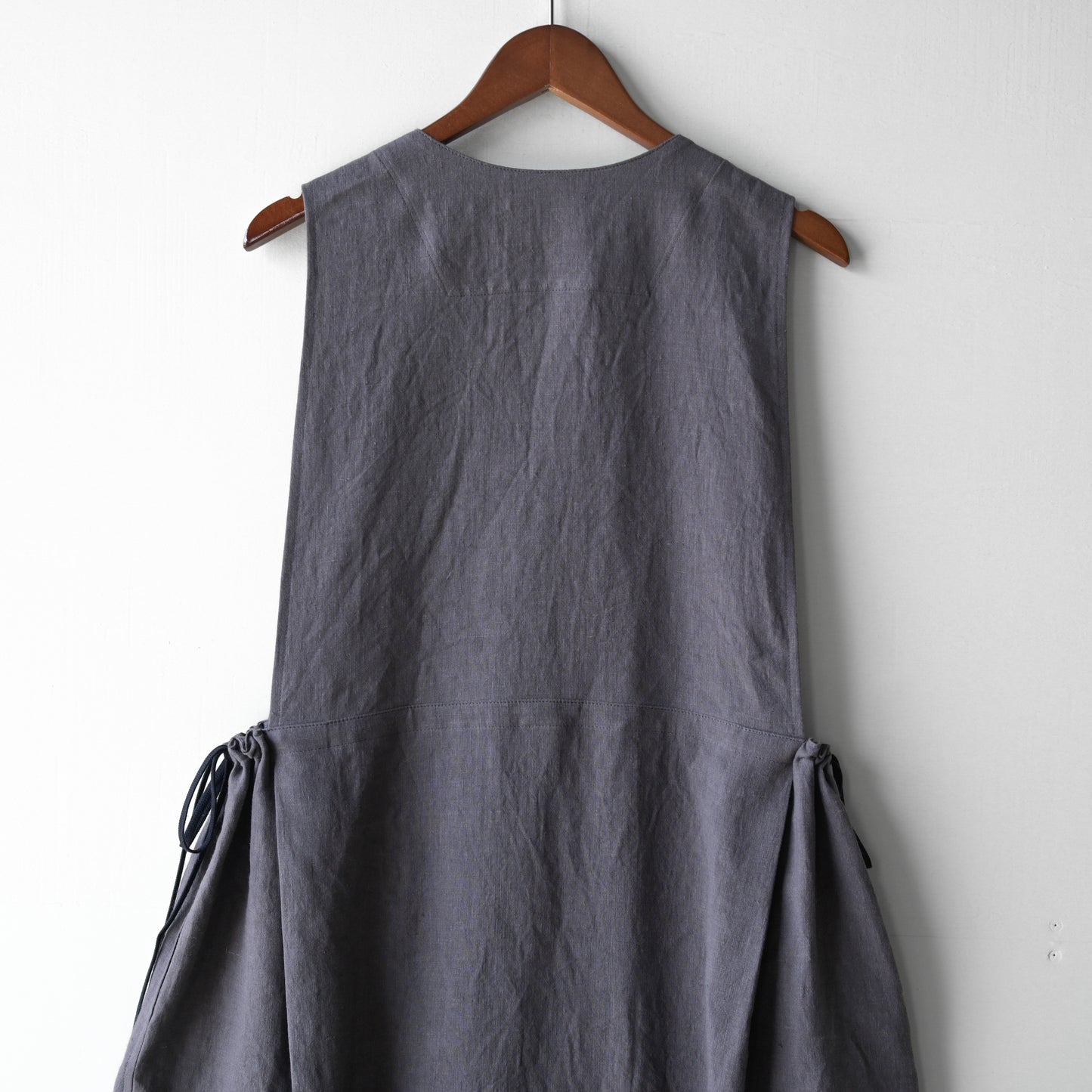 "work" linen dress apron <color: Charcoal>