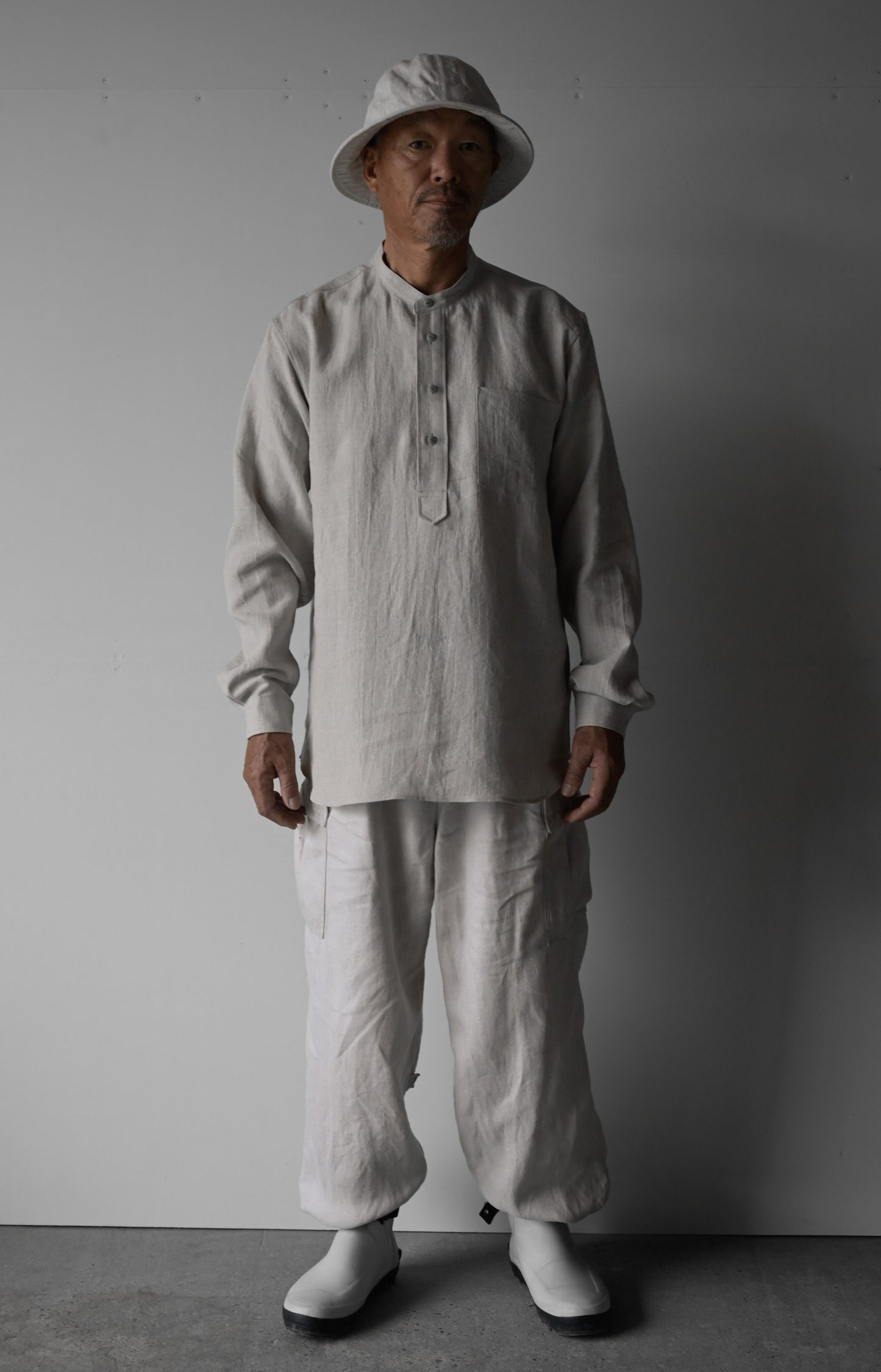 "work" linen pullover shirt -men's- <color: Natural>