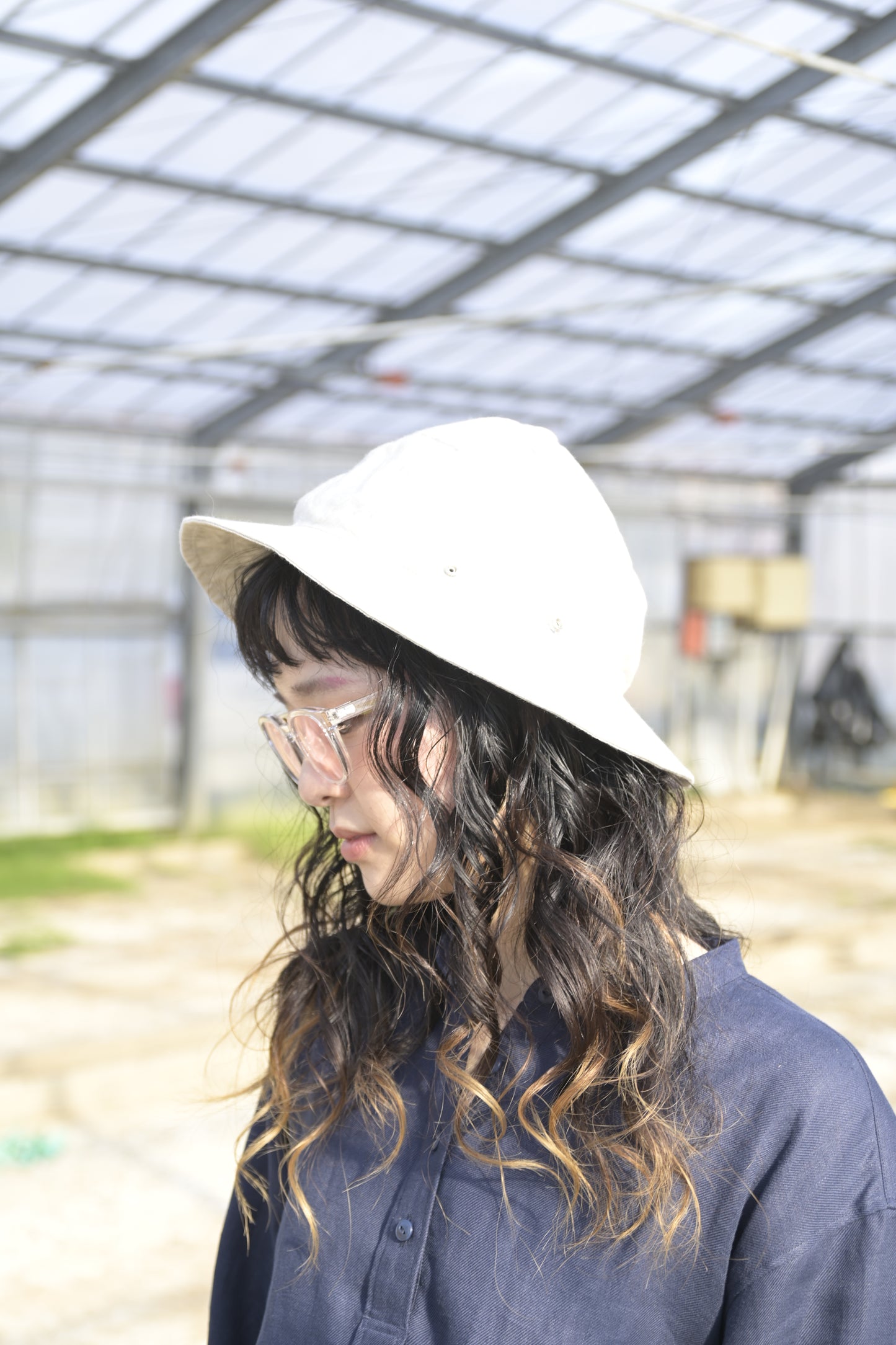 linen × washi ”work" hat <color: Natural>