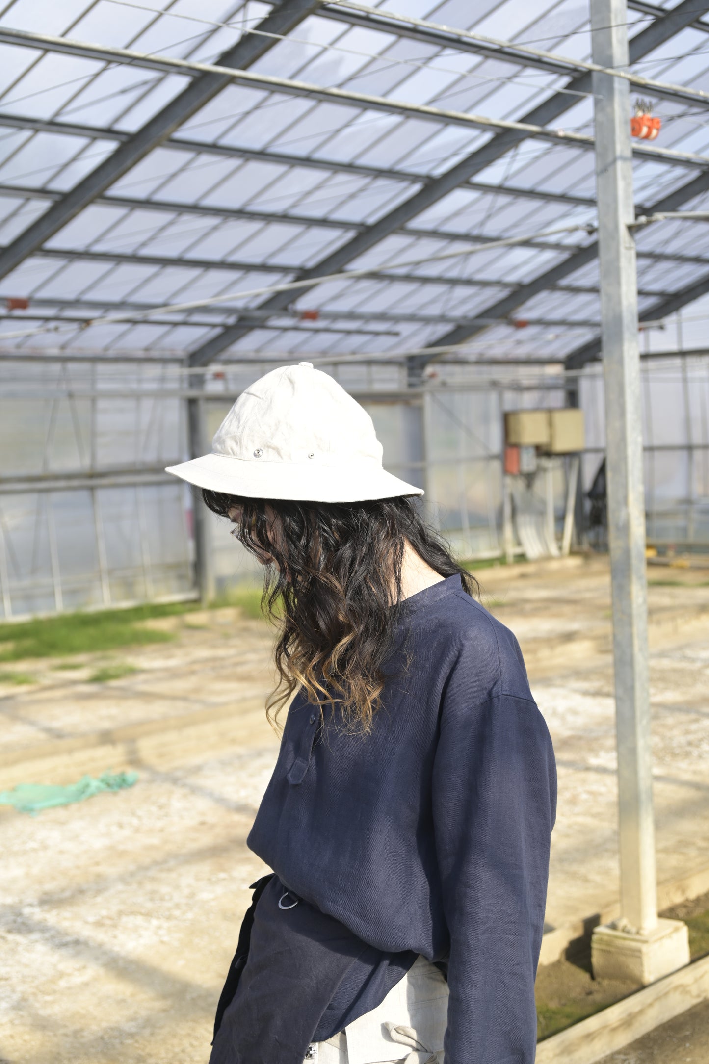 linen × washi ”work" hat <color: Natural>