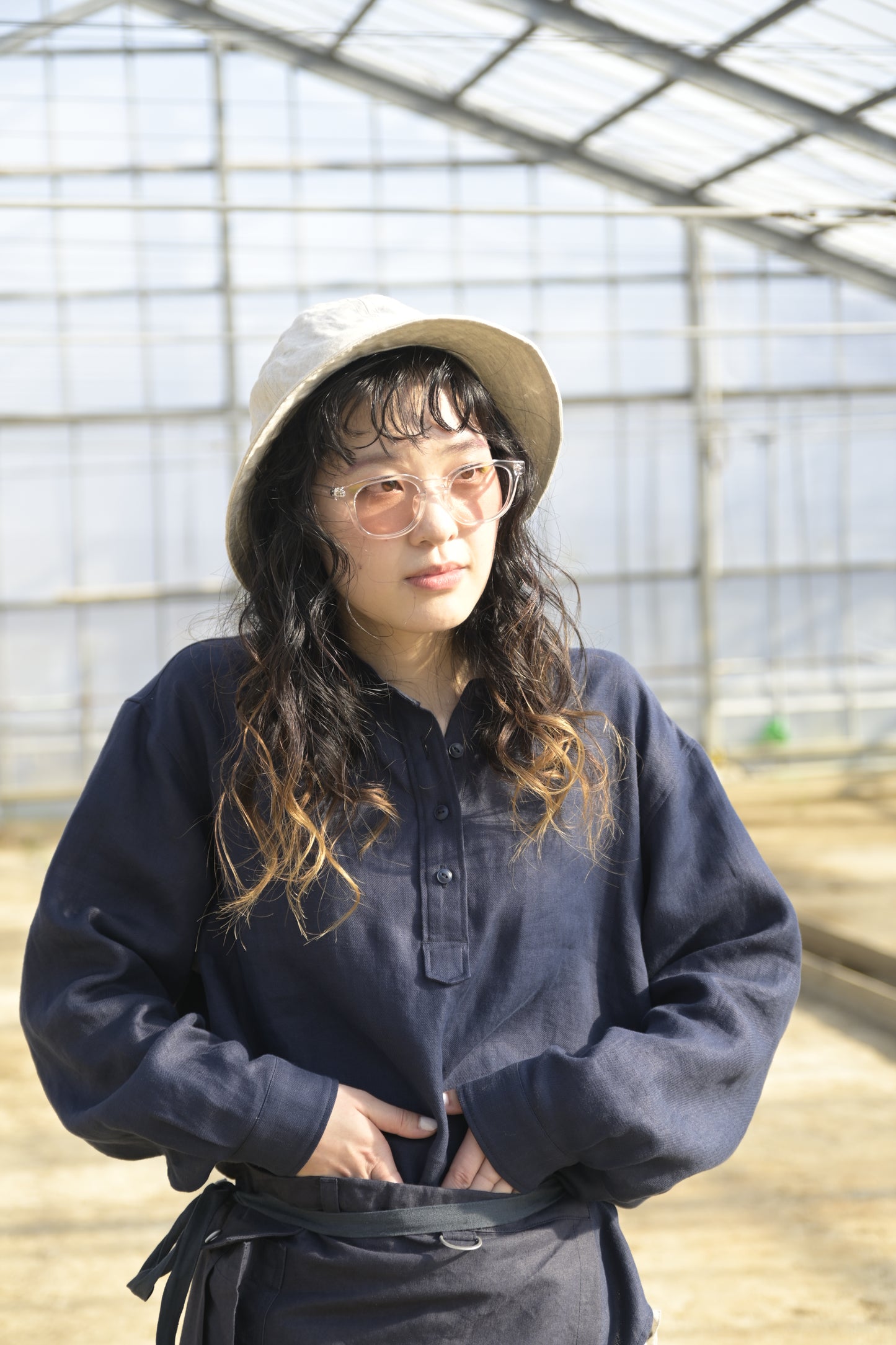linen × washi ”work" hat <color: Natural>