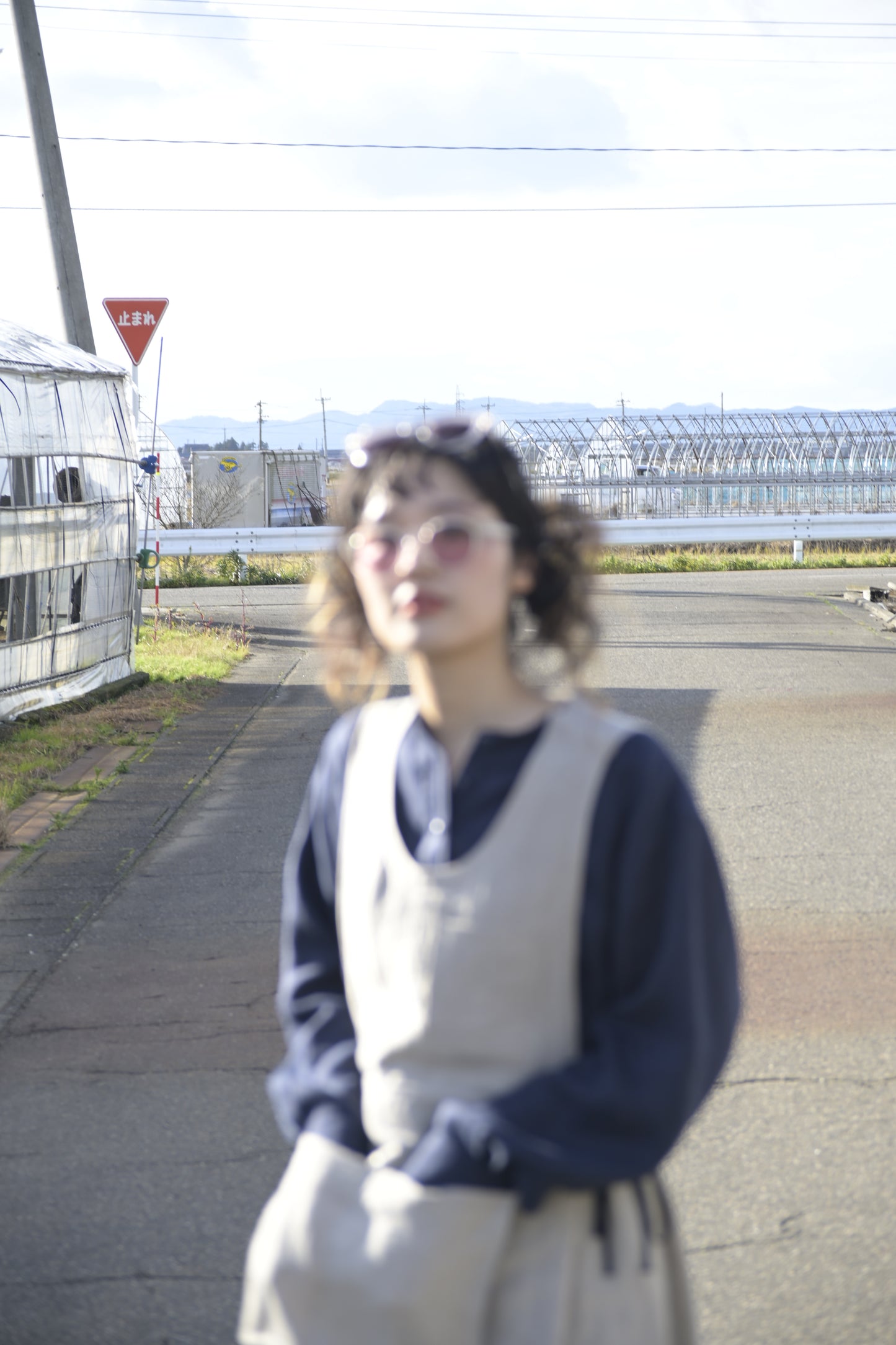 "work" linen dress apron <color: Natural>