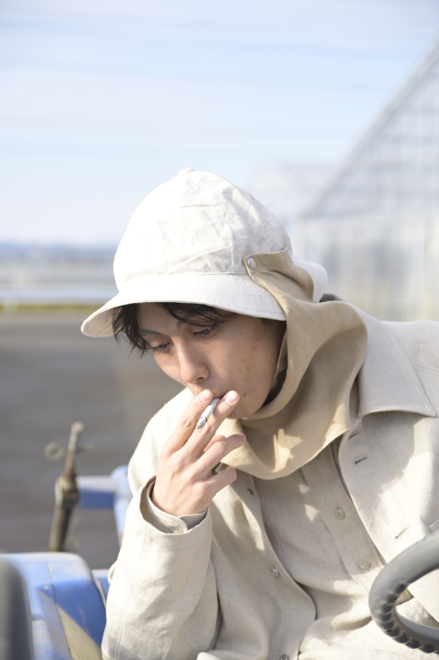 linen × washi ”work" hat <color: Natural>