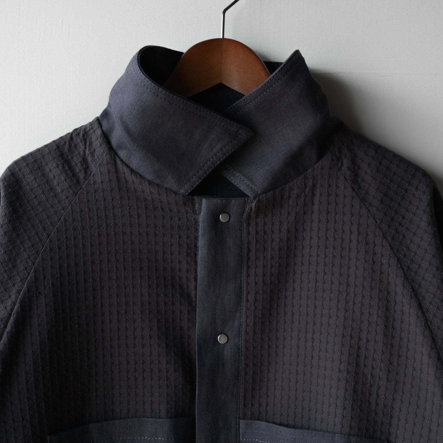 "work" linen jacket <color: Charcoal>