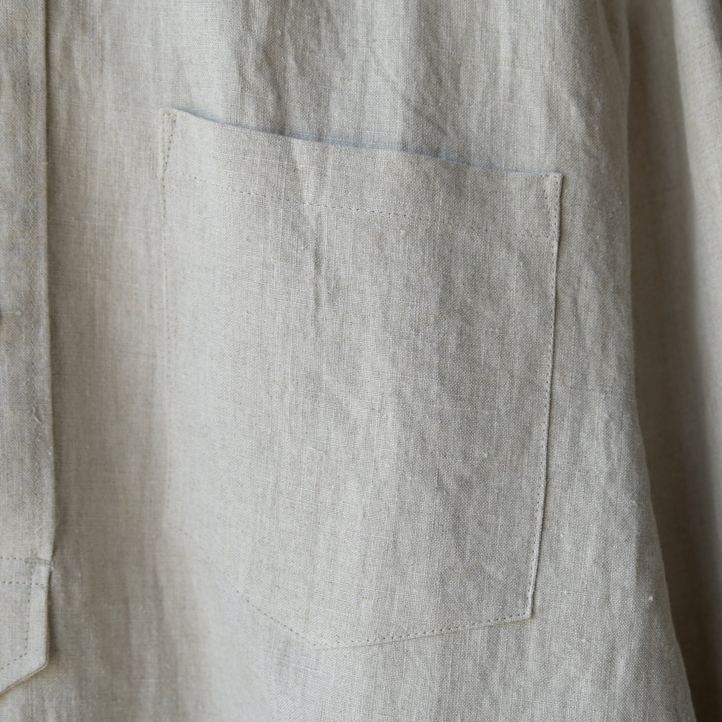 "work" linen pullover shirt  -men's- <color: Natural>