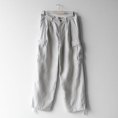 "work" linen cargo pants  -men's- <color: Natural>