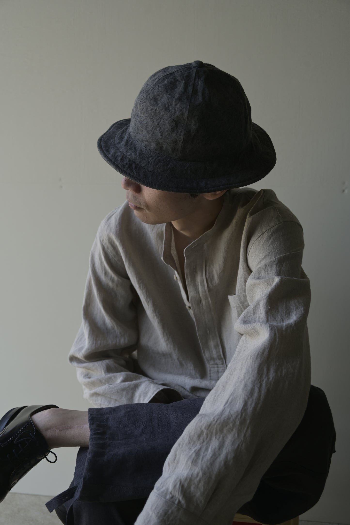 linen × washi ”work" hat <color: Charcoal>