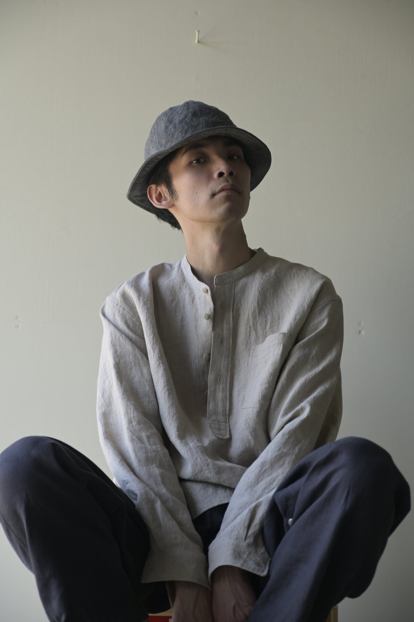 linen × washi ”work" hat <color: Charcoal>