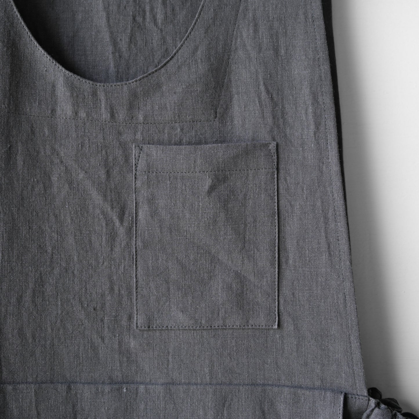 "work" linen dress apron <color: Charcoal>