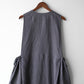 "work" linen dress apron <color: Charcoal>