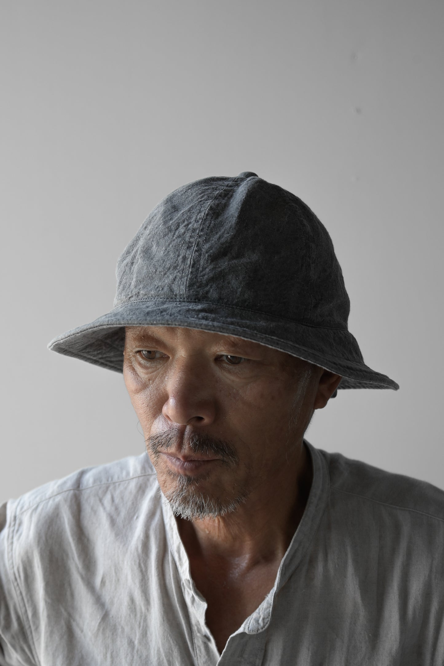 linen × washi ”work" hat <color: Charcoal>