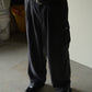 "work" linen cargo pants  -men's- <color: Charcoal>