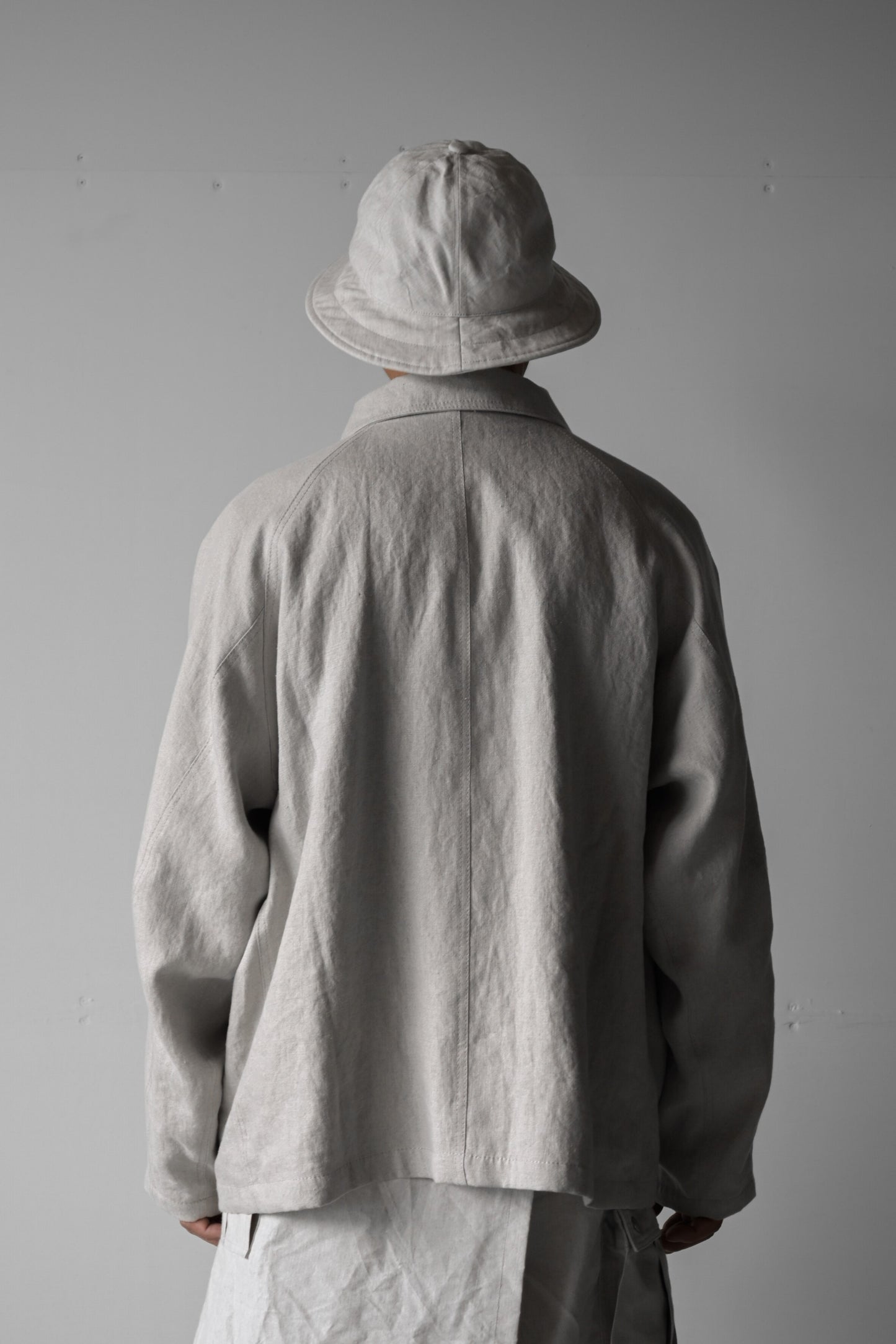 "work" linen jacket <color: Natural>