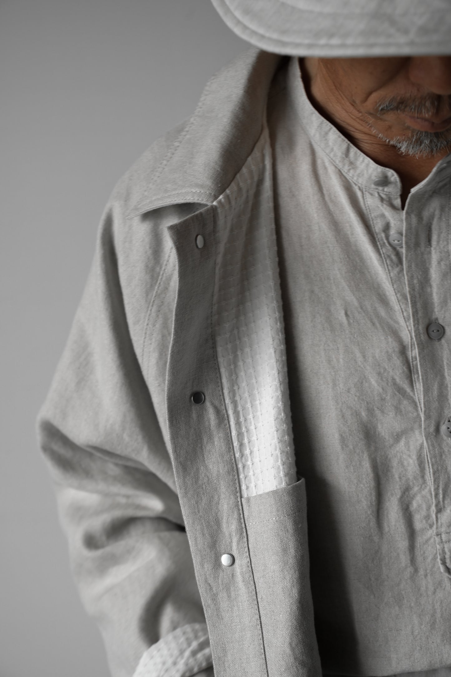 "work" linen jacket <color: Natural>