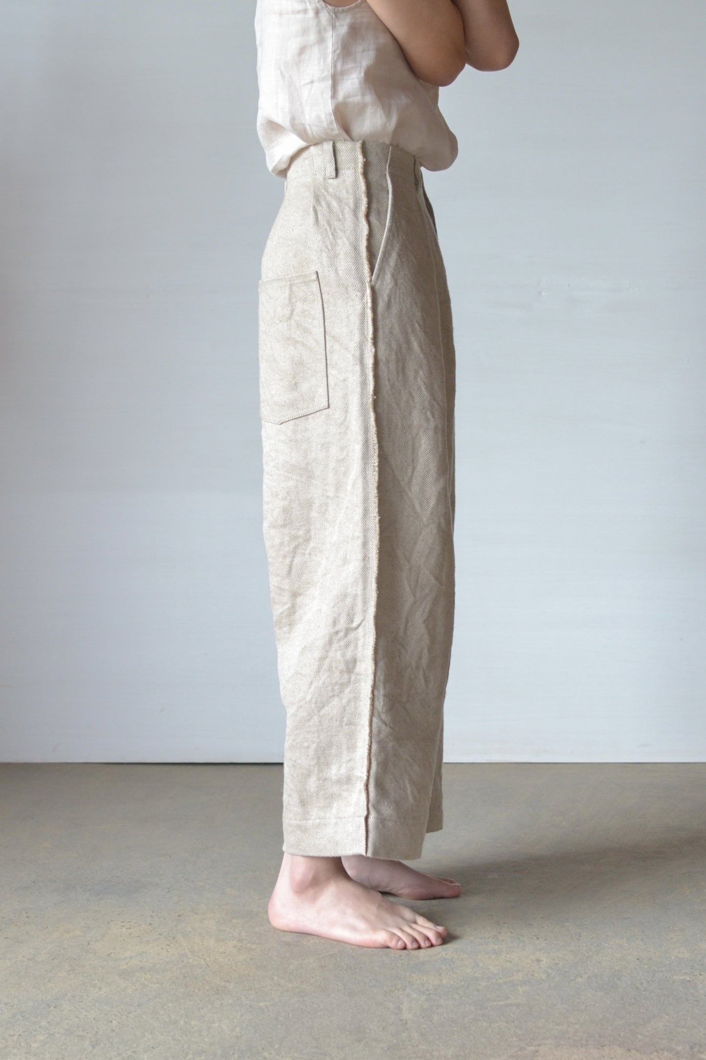【受注商品】"Tough" linen wide pants <color: Natural> ※2026年3月お届け