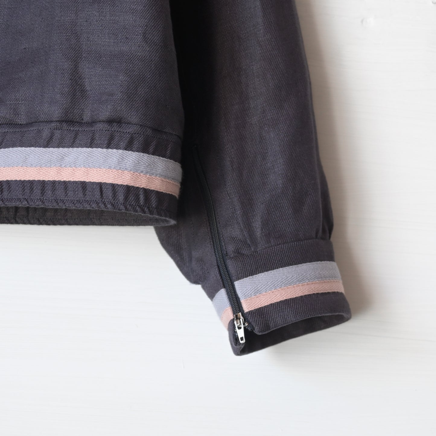 【受注商品】Linen track jacket <color: Charcoal> ※2026年3月お届け