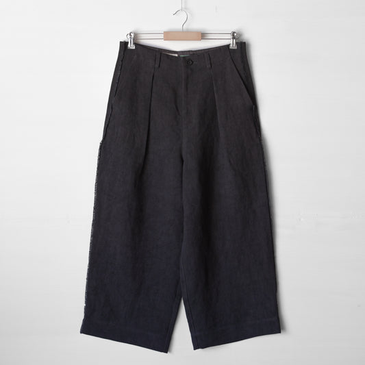【受注商品】"Tough" linen wide pants <color: Charcoal> ※2026年3月お届け