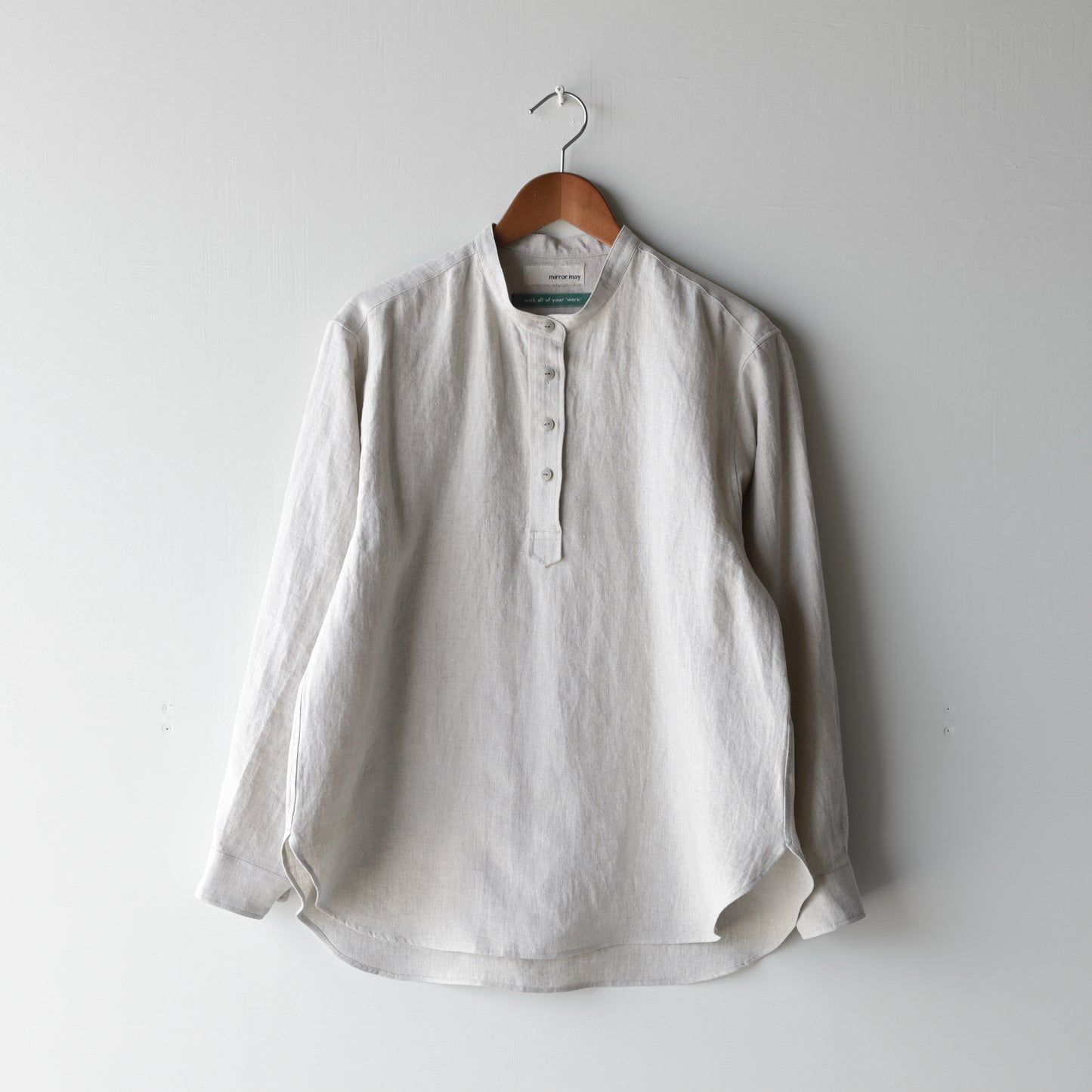 "work" linen pullover shirt  -women's- <color: Natural>