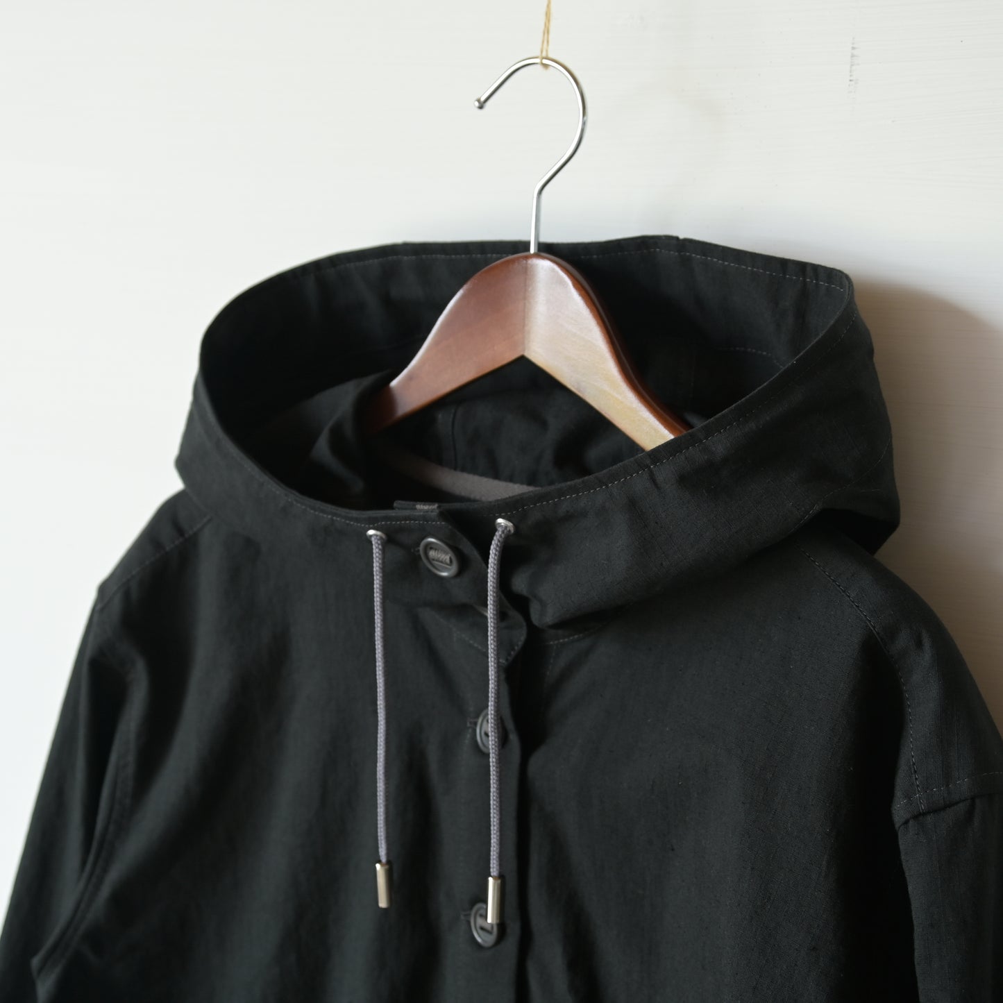 【受注商品】Cotton-hemp shirt hoodie <color: Charcoal> ※2026年3月お届け
