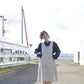 "work" linen dress apron <color: Natural>
