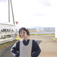 "work" linen dress apron <color: Natural>