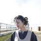 "work" linen dress apron <color: Natural>