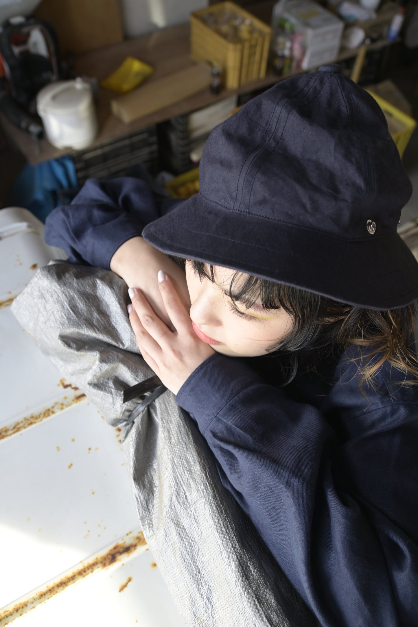 linen × washi ”work" hat <color: Natural>
