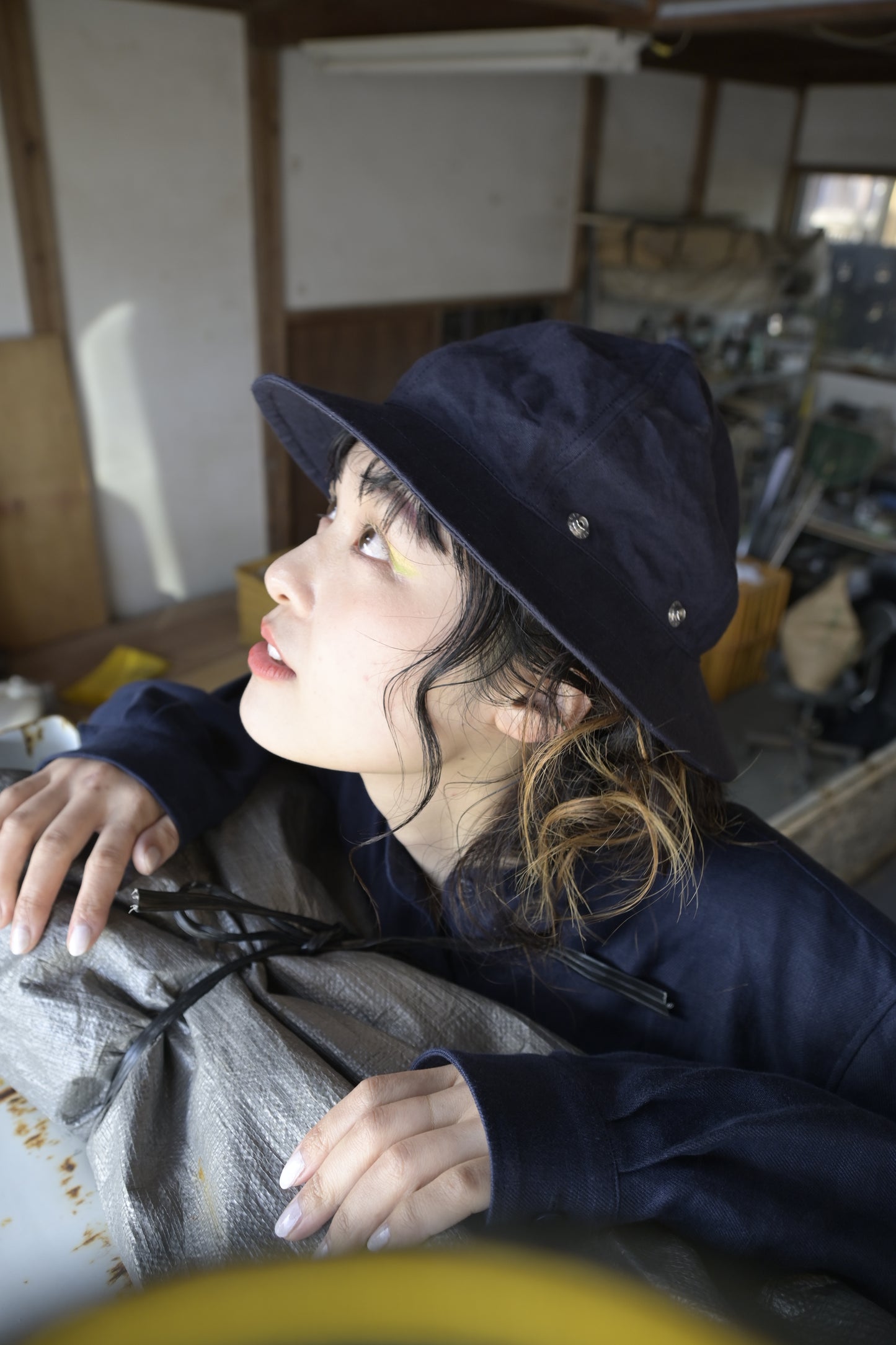 linen × washi ”work" hat <color: Natural>