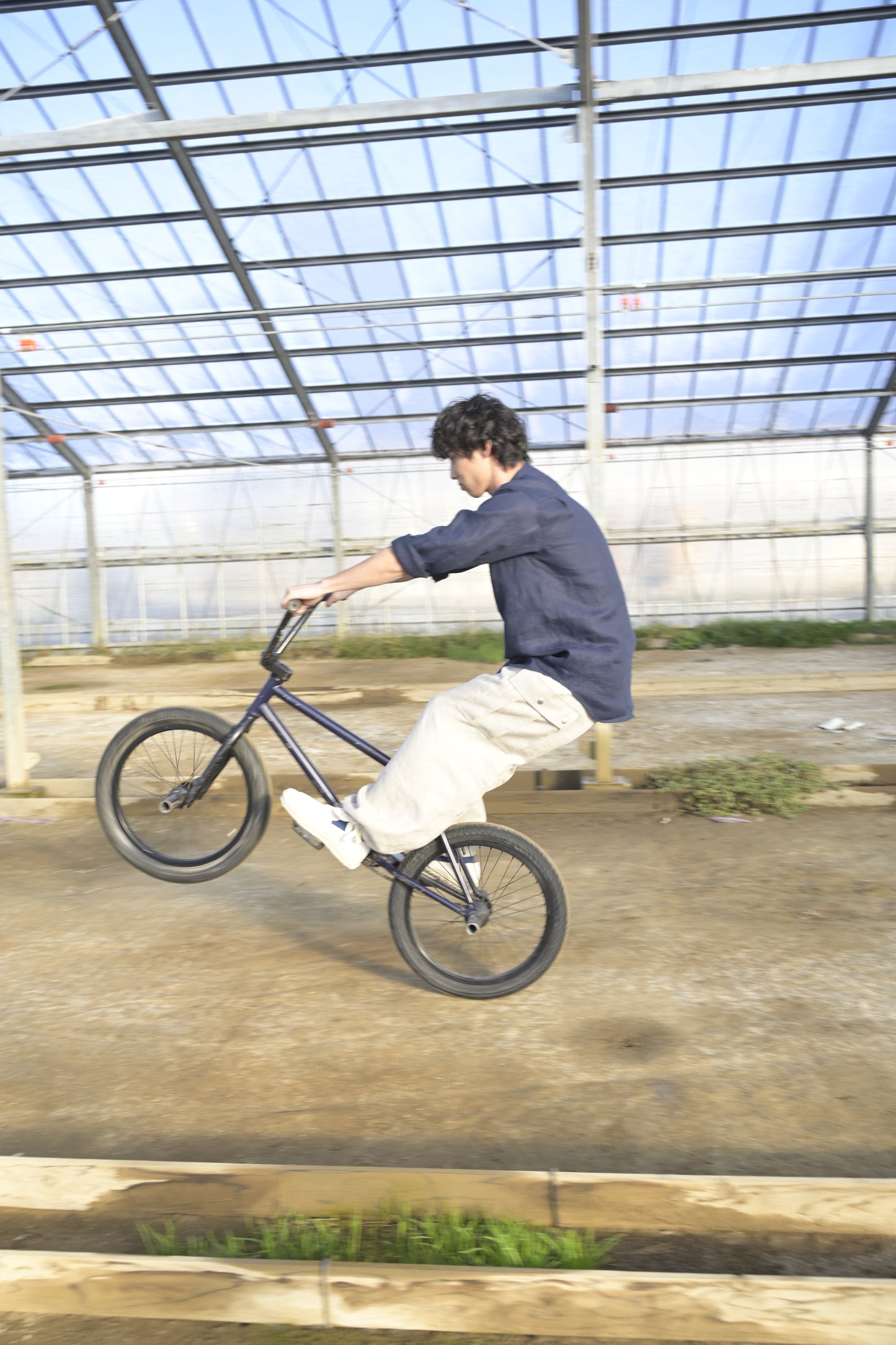 "work" linen cargo pants  -men's- <color: Natural>