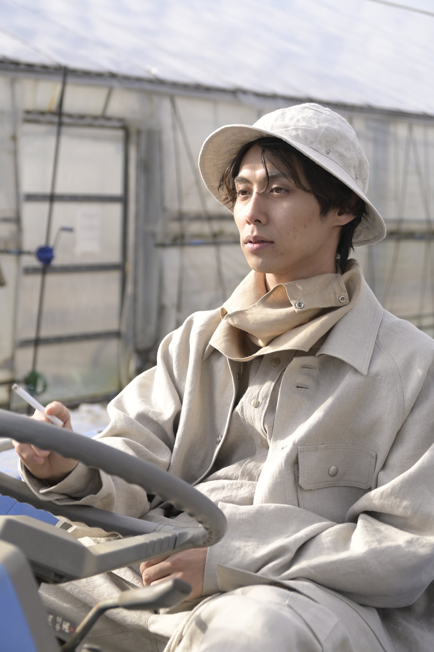 linen × washi ”work" hat <color: Natural>